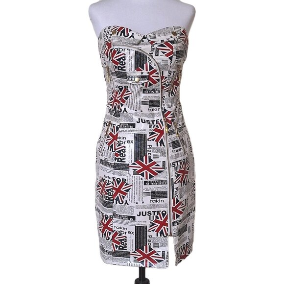 Carmin Dresses & Skirts - UNION JACK PVC DRESS SIZE LARGE